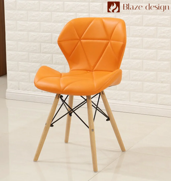 Ghế da tam giác chân gỗ