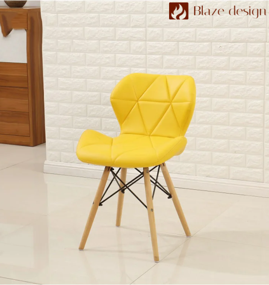 Ghế da tam giác chân gỗ